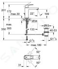 Grohe Eurocube Umvadlov batria s vpustom, chrm