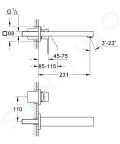 Grohe Eurocube Umvadlov batria pod omietku, 2-otvorov intalcia, kefovan Hard Graphite