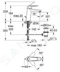 Grohe Eurodisc Cosmopolitan Umvadlov batria s vpustom, chrm