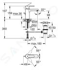 Grohe Get Umvadlov batria s vpustom, chrm