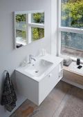 Duravit ME by Starck Asymetrick umvadlo, 83x49 cm, 1 otvor na batriu vavo, s WonderGliss, biela