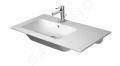 Duravit ME by Starck Asymetrick umvadlo, 83x49 cm, 1 otvor na batriu vavo, s WonderGliss, biela