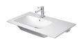 Duravit ME by Starck Um�vadlo 83x49 cm, s prepadom, otvor na bat�riu, plocha na odkladanie vpravo, DuraShield, biela