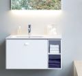 Duravit ME by Starck Um�vadlo 83x49 cm, s prepadom, bez otvoru na bat�riu, plocha na odkladanie vpravo, DuraShield, matn� biela