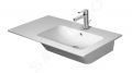 Duravit ME by Starck Asymetrick umvadlo, 83x49 cm, 1 otvor na batriu vpravo, s WonderGliss, biela