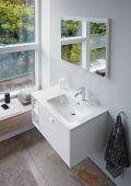 Duravit ME by Starck Asymetrick umvadlo, 830x490 mm, 1 otvor na batriu vpravo, s WonderGliss, biela