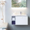 Duravit ME by Starck Um�vadlo 83x49 cm, s prepadom, otvor na bat�riu, plocha na odkladanie v�avo, DuraShield, matn� biela