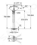 Grohe Essence Vaov batria do podlahy, supersteel