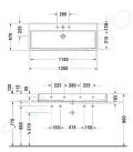 Duravit Vero Air Umvadlo nbytkov, 120x47 cm, s prepadom, otvor na batriu, WonderGliss, biela