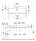 Duravit Vero Air Umvadlo nbytkov, 1200x470 mm, s prepadom, otvor na batriu, WonderGliss, biela