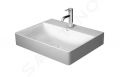 Duravit DuraSquare Umvadlo, 600x470 mm, bez prepadu, s otvorom na batriu, DuraCeram, WonderGliss, biela