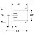 Geberit myDay Zvesn bidet, 360x540 mm, s KeraTect, biely