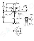 Grohe QuickFix Start Umvadlov batria s vpustom Push-Open, chrm