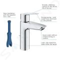 Grohe QuickFix Start Umvadlov batria s vpustom, studen tart, chrm