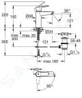 Grohe QuickFix Start Umvadlov batria s vpustom, studen tart, chrm