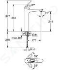 Grohe Eurostyle Pkov umvadlov batria XL, mesan biela/chrm