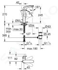 Grohe Wave Umvadlov batria s vpustom, chrm