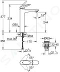 Grohe Wave Umvadlov batria s vpustom Push-Open, chrm