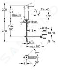 Grohe Essence Umvadlov batria s vpustom, chrm