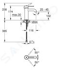 Grohe Essence Pkov umvadlov batria S, kefovan tmav grafit