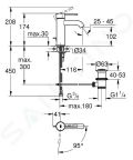 Grohe Essence Pkov umvadlov batria S, chrm