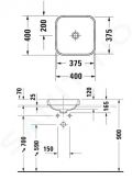 Duravit Happy D.2 Plus Umvadlov misa zpustn, 40x40 cm, bez prepadu, antracit mat