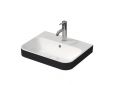 Duravit Happy D.2 Um�vadlo na dosku, 50x40 cm, s prepadom, otvor na bat�riu, s v�pus�ou, antracit/biela