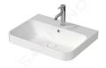 Duravit Happy D.2 Plus Umvadlo na dosku, 600x460 mm, s prepadom, s otvorom na batriu, WonderGliss, biela