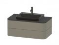 Duravit Happy D.2 Um�vadlo na dosku, 60x46 cm, s prepadom, otvor na bat�riu, s v�pus�ou, antracit