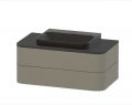 Duravit Happy D.2 Um�vadlo na dosku, 60x46 cm, s prepadom, bez otvoru na bat�riu, s v�pus�ou, antracit