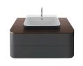 Duravit Happy D.2 Um�vadlo na dosku, 60x46 cm, s prepadom, otvor na bat�riu, s v�pus�ou, antracit/biela