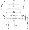 Duravit White Tulip Nbytkov umvadlo, 1050x490 mm, bez otvoru na batriu, biela