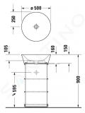 Duravit White Tulip Umvadlo, priemer 500 mm, bez otvoru na batriu, biela