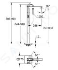 Grohe Eurocube Vaov batria na podlahu, s prsluenstvom, chrm