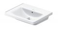 Duravit D-Neo Um�vadlo 60x48 cm, s prepadom, bez otvoru na bat�riu, biela