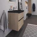 Duravit D-Neo Um�vadlo 60x48 cm, s prepadom, otvor na bat�riu, antracit