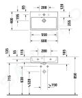 Duravit Vero Air Umvadlo, 60x40 cm, s prepadom, bez otvoru na batriu, biela