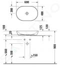 Duravit D-Neo Umvadlov misa, 60x40 cm, biela