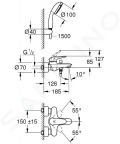 Grohe Eurostyle Pkov vaov batria s prsluenstvom, chrm