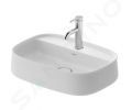 Duravit Zencha Umvadlo na dosku, 55x39 cm, bez prepadu, otvor na batriu, DuraCeram, WonderGliss, matn biela
