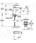 Grohe QuickFix Start Umvadlov batria s vpustom Push-Open, studen tart, chrm