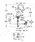 Grohe Start Flow Umvadlov batria s vpustom, chrm