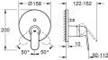 Grohe Eurosmart Cosmopolitan Batria pod omietku na 2 spotrebie, chrm