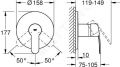 Grohe Eurostyle Cosmopolitan Sprchov batria pod omietku, chrm