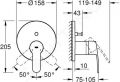 Grohe Eurostyle Cosmopolitan Batria pod omietku na 2 spotrebie, chrm