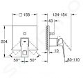 Grohe Eurocube Batria pod omietku na 2 spotrebie, kefovan Hard Graphite