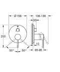 Grohe Essence Bat�ria pod omietku na 3 spotrebi�e, kefovan� Hard Graphite