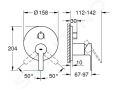 Grohe Lineare Batria pod omietku pre 3 spotrebie, chrm