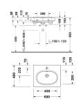 Duravit Balcoon Um�vadlo 60x48 cm, s prepadom, otvor na bat�riu, s v�pus�ou, DuraShield, biela