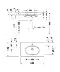 Duravit Balcoon Um�vadlo 80x48 cm, s prepadom, otvor na bat�riu, s v�pus�ou, DuraShield, matn� biela